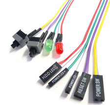 Power Reset Taster HDD LED PC ATX Mainboard Motherboard Test Set Testen Tester