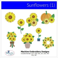 Embroidery Design Set - Sunflowers - 8 designs - 9 Formats - USB Stick