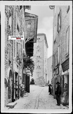 Foto Glasplatte, Negativ schwarz-weiß 9x14 cm, Puget-Théniers, Tabak