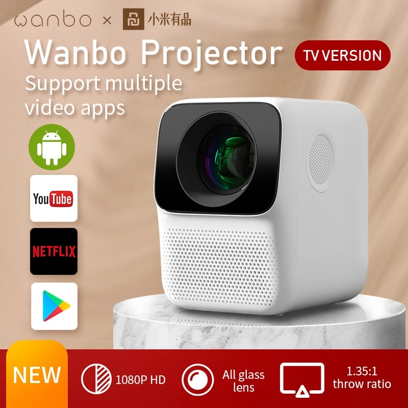 XIAOMI WANBO T2 MAX T2 FREE Projector 1080P Vertical Correction Portable  Home Theater Projector