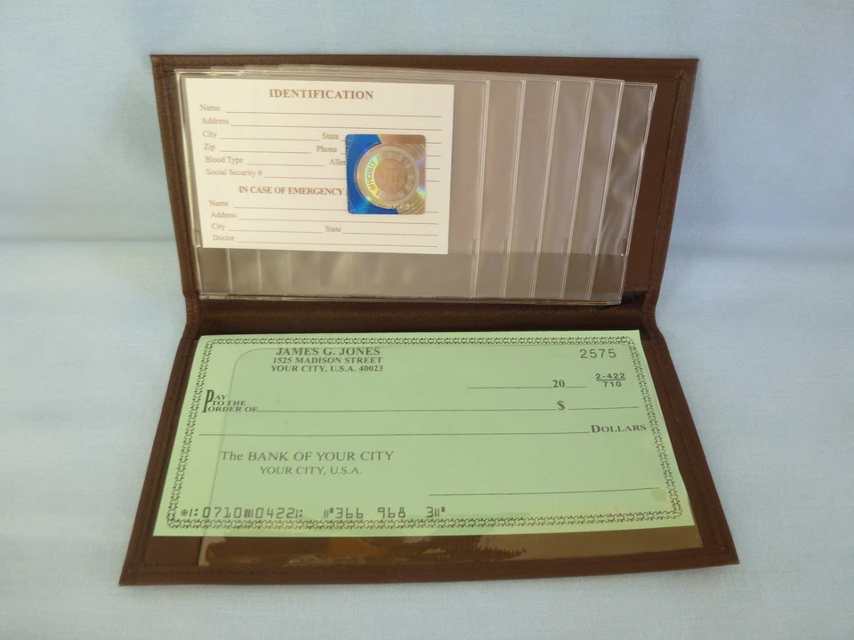 LOS ANGELES ANGELS of ANAHEIM    Leather Checkbook    NEW    dark brown - Image 3 of 3