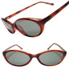 Old School Y2K 90s Genuine Vintage Mens Womens Oval Brown Black Sunglasses
