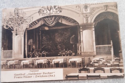  Ansichtskarte  Zwickau  Gasthof Goldener Becher Innenansicht sehr Selten