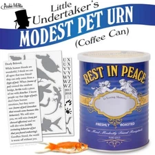 MODEST PET URN - Rest in Peace Cheap Funeral Service in a Can! -  Archie McPhee