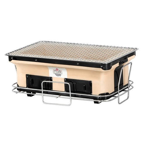 Grillz BBQ Charcoal Smoker Grill Tabletop Ceramic Hibachi Japanese Camping - Picture 5 of 8