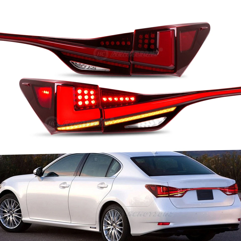 Luces traseras LED rojas para Lexus GS 200t 350 450h F 2012-2020 luces traseras animación Foto 2 de 4