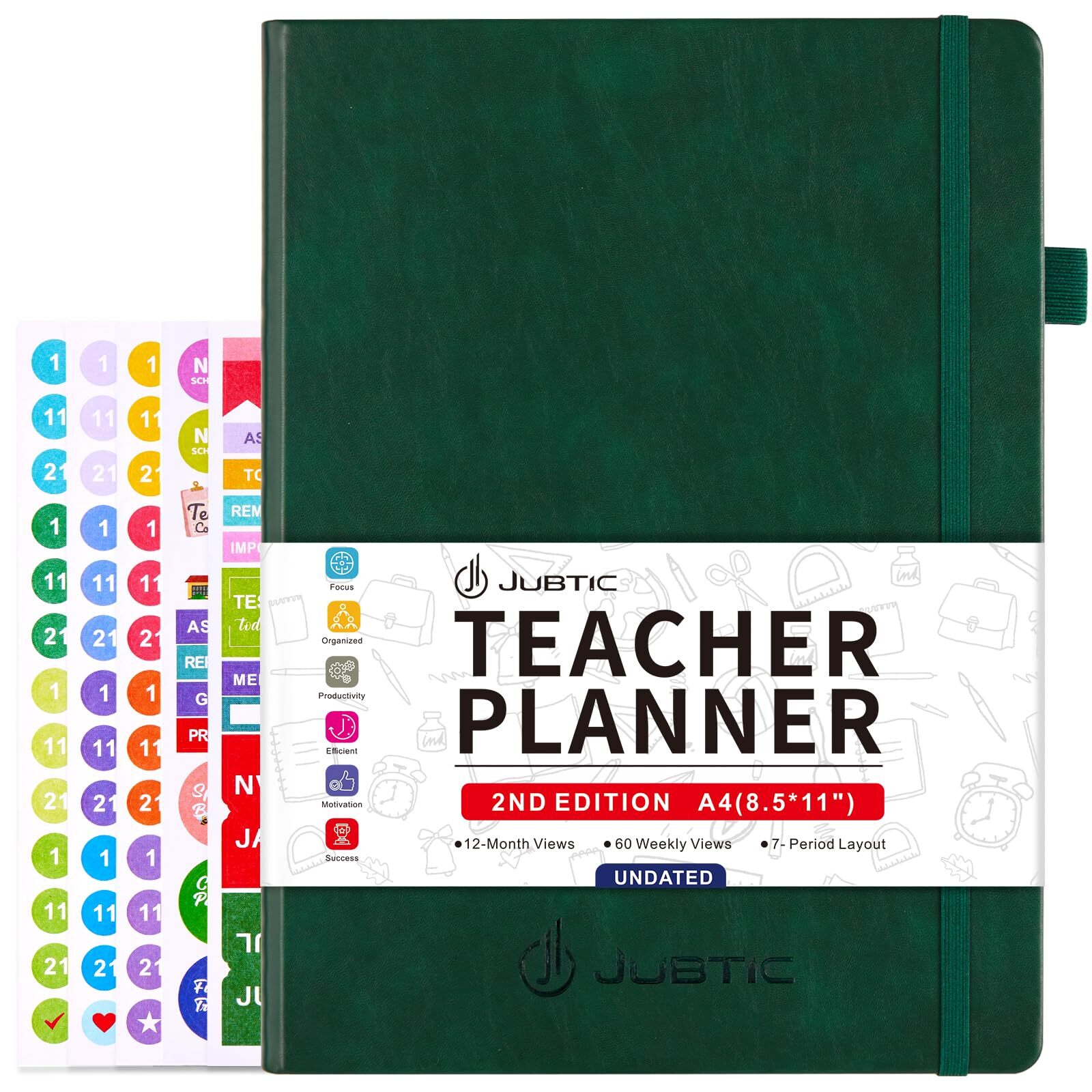 JUBTIC Teacher Planner 2024-2025 Undated Teacher Planner for 7 Periods Weekly...