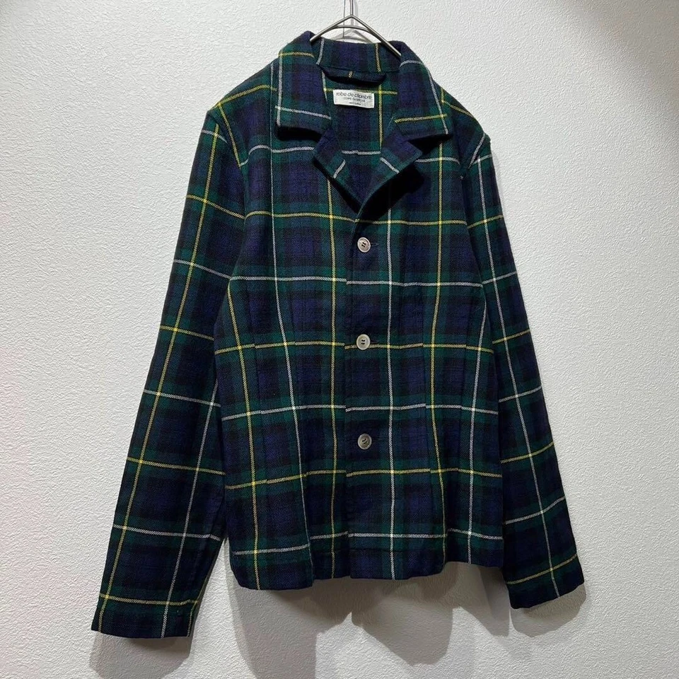 Raro 90AW Comme des Garcons Tricot Vintage Abrigo Chaqueta Blusa Cuadros Foto 2 de 4