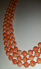 Korallenkette 442 carat Engelshaut Koralle um 1950 Italien 76/152 cm Ø 7,3 mm