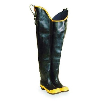 Zoro Select 5T258 Men's Hip Wader, Steel Toe, Black/Yellow, 12