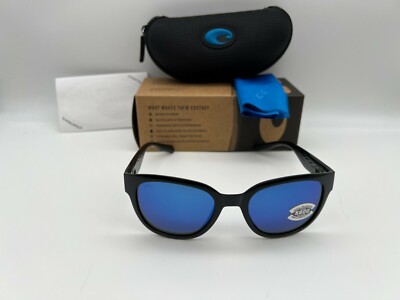 NEW Costa Del Mar SALINA Polarized Sunglasses Black / Blue  display picture 1