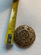 Vintage  Button Covers  Filigree gold tone 1 1/3"