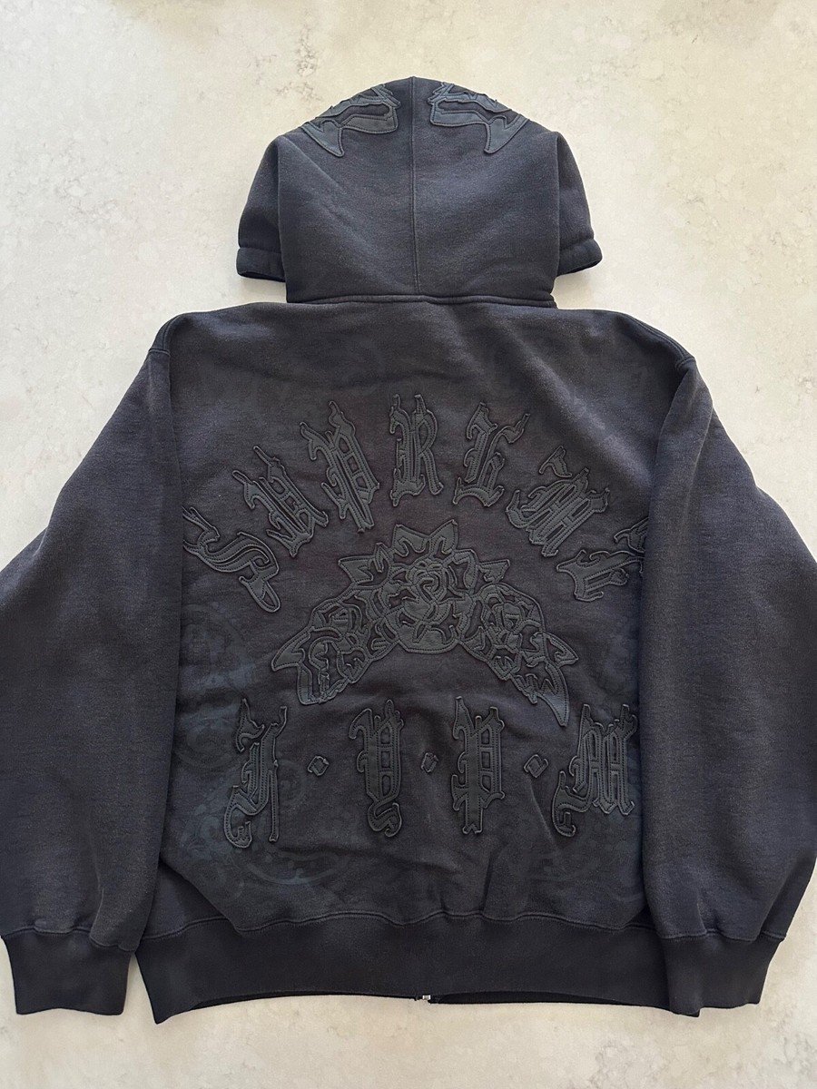 Supreme Leather Appliqué Zip Up Hooded $_57.JPG?set_id=880000500F