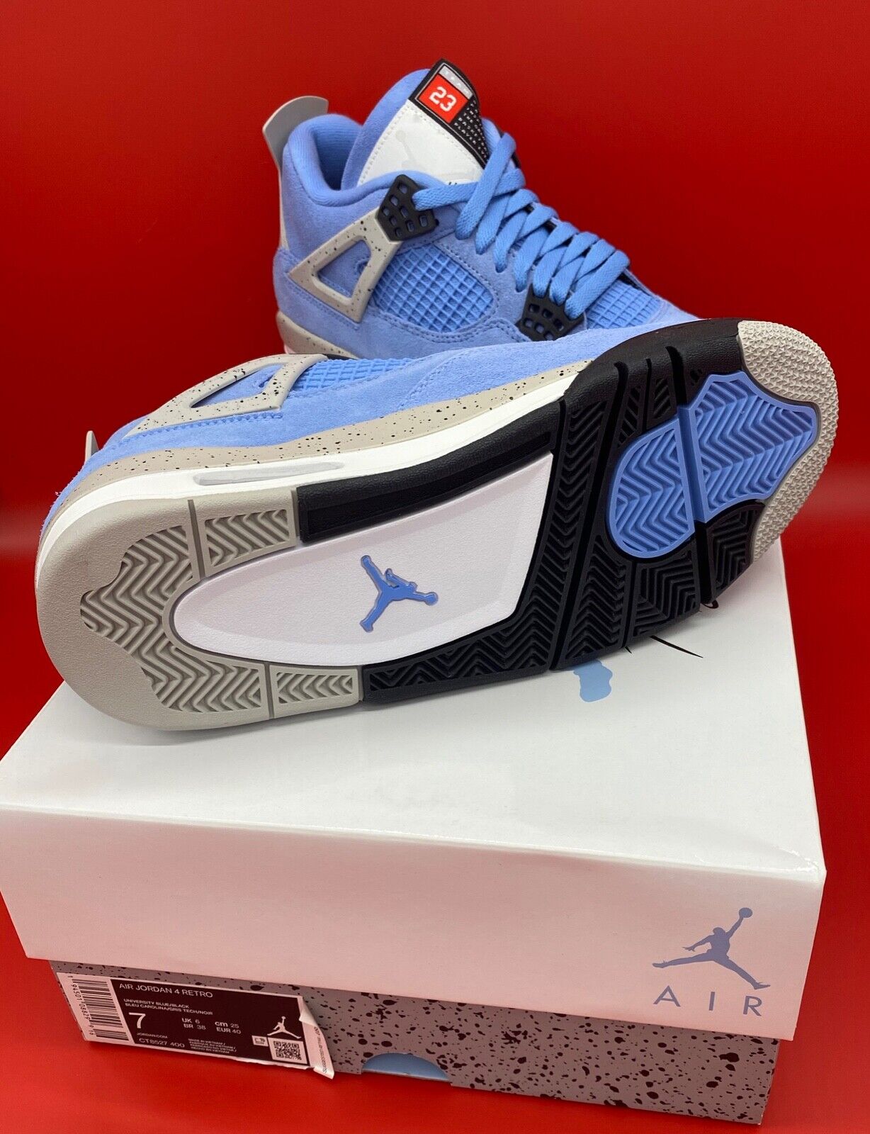 Nike Air Jordan 4 Retro University Blue UNC 2021 CT8527-400 Sizes 7 7.5 8  12 13