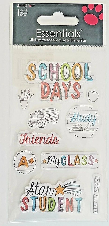 Pegatinas 3D Sandylion Essentials SCHOOL DAYS - 9 piezas Foto 2 de 3