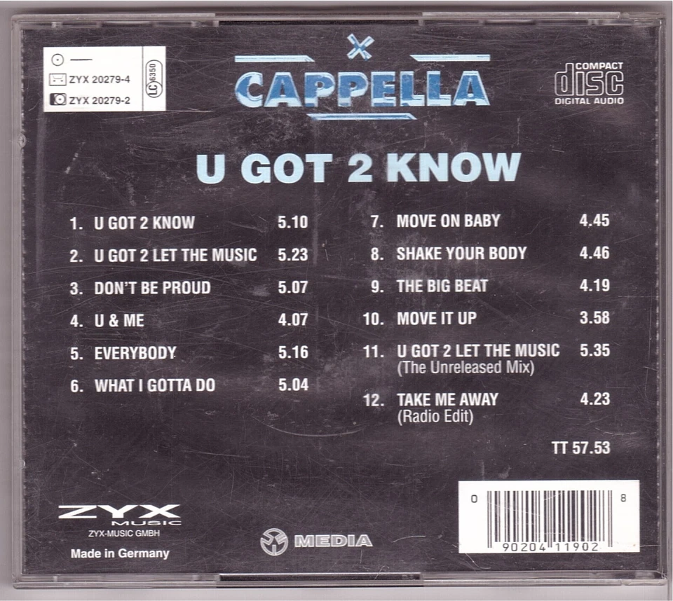 Cappella - U Got 2 Know (CD 1994) - Bild 2 von 3