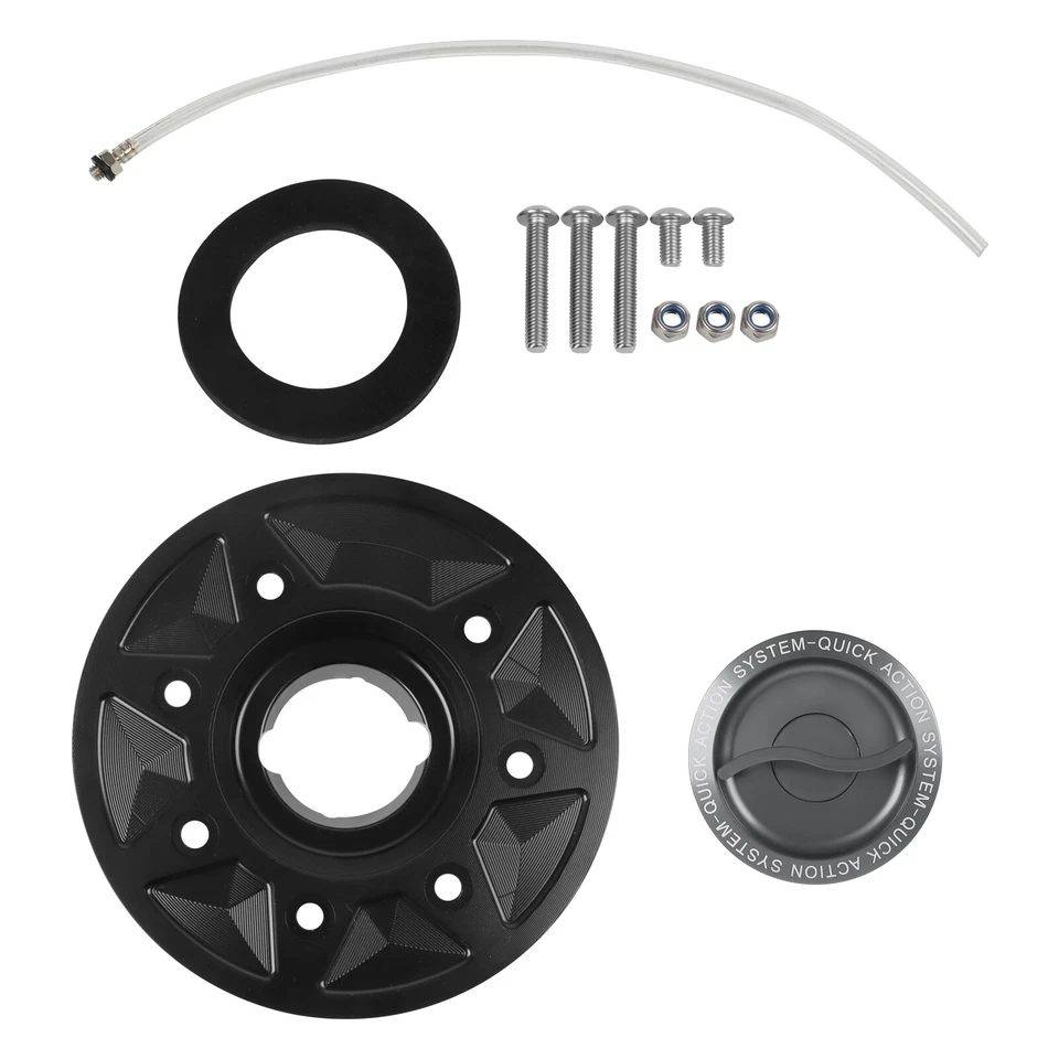 CNC Keyless Fuel Gas Tank Cover Cap For Kawasaki Ninja ZX6R/636 2019-2021 Z650 Foto 4 de 4