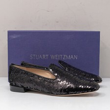 Stuarts Weitzman Pipearky Black Liquid Sequins, Size 5.5 M