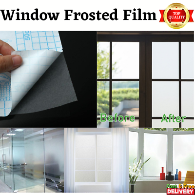 2 Metr PRIVACY FROSTED GLASS WINDOW STICKY BACK PLASTIC SELF ADHESIVE VINYL FILM