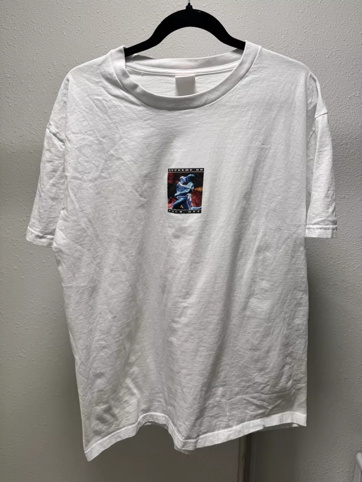 Tee shirt Supreme Cyber Supreme ou F Off taille XLarge Ss17 blanc