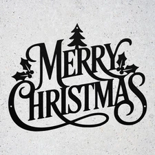 Merry Christmas Metal Wall Art Holiday Decoration Festive Home and Office Sign