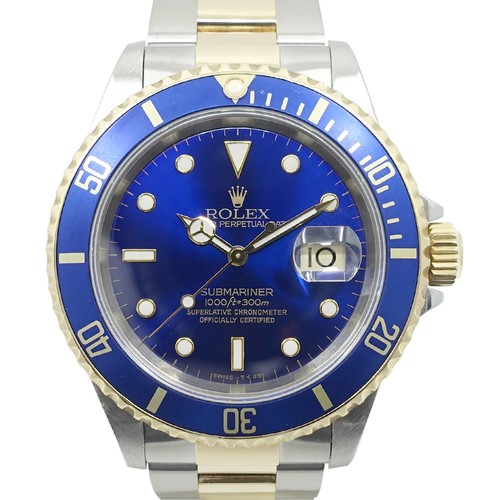 Rolex Submariner 16613 40mm Yellow Gold, Stainless Steel Blue Dial Watch #UW144