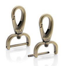 Brushed Brass 1 Inch Detachable Snap Hook Swivel Clasp Screw Bar VT501 2 PCS