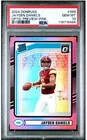 JAYDEN DANIELS 2024 Donruss Rated Rookie Optic Preview Pink Prizm RC #389 PSA 10
