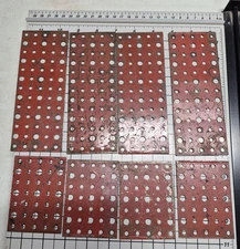 Lot of 8 A.C. Gilbert Erector"EO & EU" Duplex Flat Base Plates