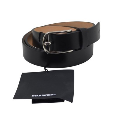 DSQUARED2 schwarzer Leder Hüftgürtel Größe 80 cm / 28'' - 31'' D2 D quadratisch 2