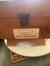Kiwi Hand Crafted Wooden Shoe Groomer Shoe Care Box Kit w/ Brushes Cloth