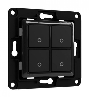 Shelly Wall Switch, 4-fach, schwarz