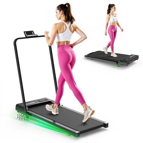 AKLUER 2.5HP Brushless Motor Treadmill 6% Incline W/ Manual 2 in 1 Walking Pad