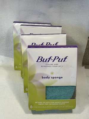 Buff Puff Regular BODY Sponges DOUBLE SIDED Lot of 4 FREE SHIPPING