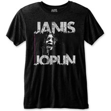 Image of Janis Joplin Unisex Eco T-Shirt Shea '70 Black (M)
