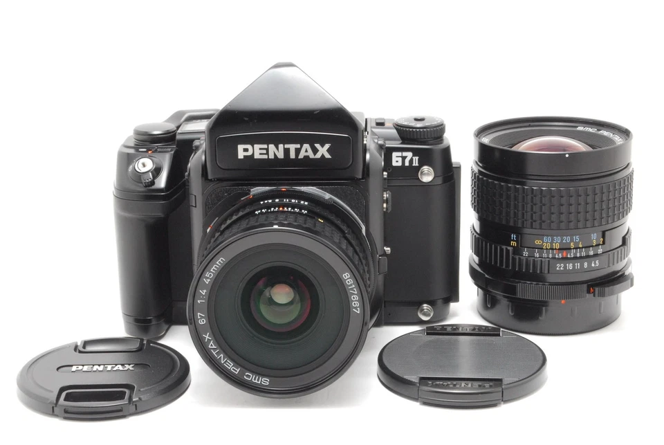 [Casi COMO NUEVA] PENTAX 67 II 67II Cámara fotográfica de formato medio 45 mm 75 mm Lente Japón Foto 2 de 4