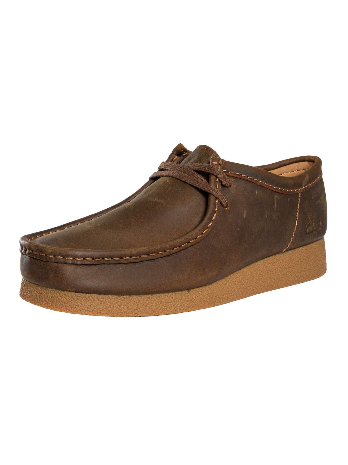 Clarks Wallabee EVO Leather Shoes, Beeswax - 9.5 UK