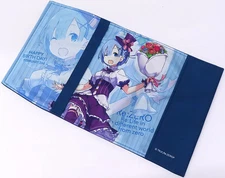Re:Zero Rem Full Color Book Cover & Bookmark 11.4x6.7in Used Japan