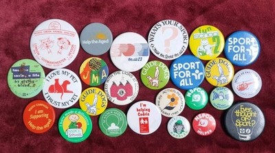 Job Lot Vintage Charity Pin Badges Collectable 