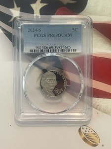 2024 S 5C Jefferson Nickel PCGS PR69DCAM BLUE LABEL        ( LOW MINTAGE)