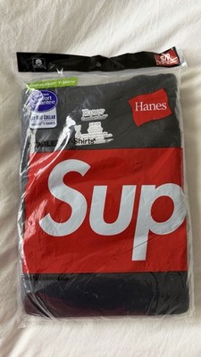 Brand New Supreme X Hanes Black Comfort Soft Tagless Tees 3 Pack Size Small