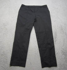St John Caviar Pants Womens 10 Black Stretch Slim Seam Front Made In USA