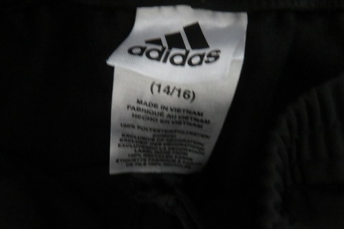 Adidas Youth Pants LG Black White Sweatpants Outdoor Joggers Track - Picture 5 of 6