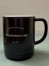 Porsche Black Matte Mug Kahla Germany Stuttgart Zuffenhausen 14oz Nwot