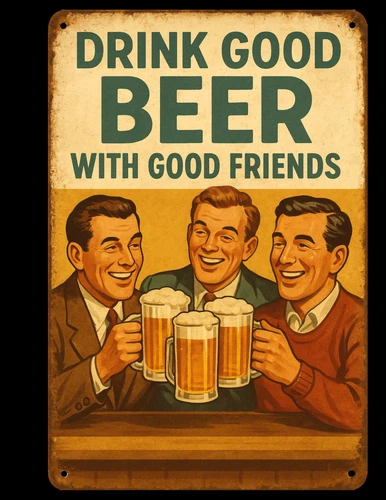 Man Cave Beer Pint Bar Clock Served Daily Save Water Retro Self Adhesive Sticker