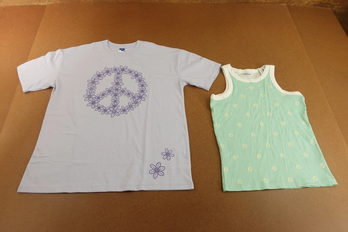 Haut Fille Old Navy Taille 5 (XS) - Lavande, Manches Courtes, 100% Coton, Neuf Avec étiquettes