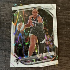 2025 Panini Prizm WNBA - A'ja Wilson #76 White Seismic Prizm
