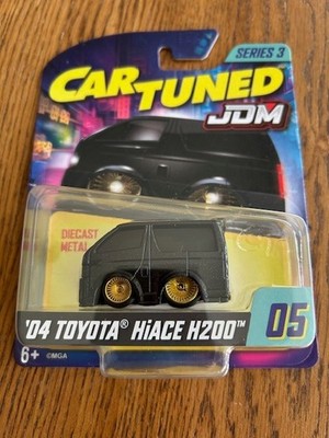 2025 MGA Car Tuned JDM Series 3 #5 04 Toyota HiAce H200 Black Free