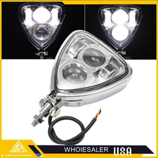 LED Custom Triangle Headlight Motorcycle Vintage Front Head Lamp For Harley