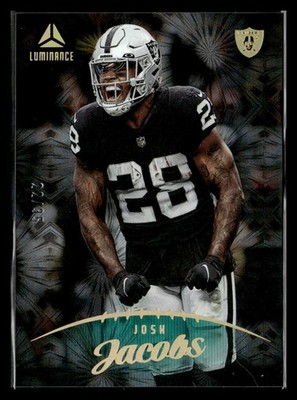 2023 Panini Luminance Josh Jacobs 22/35 Las Vegas Raiders #46 Teal Holo